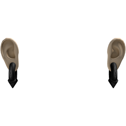さ 00g black spike earrings + ears / pale Roblox item