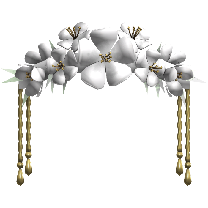 White & Gold Flower Headpiece 