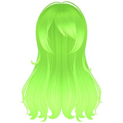 frutiger aero ombre green wispy flowy hair (NEON)