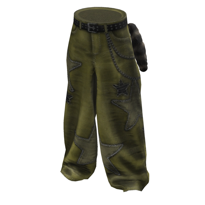 Yellow Starlit Ripped Baggy Jeans