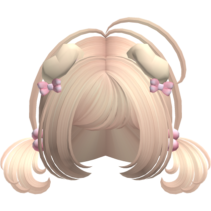 ♡ Cute blonde short pigtails w/ puppy ears