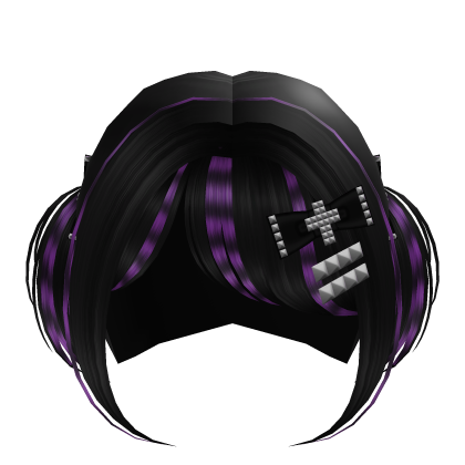 Scene Emo Hair Black and Purple Roblox item