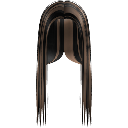 Black and Honey Blonde Highlight Front-Swept Hair