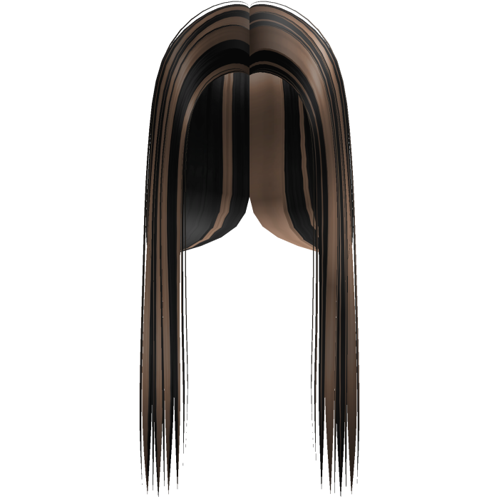 Black and Honey Blonde Highlight Front-Swept Hair