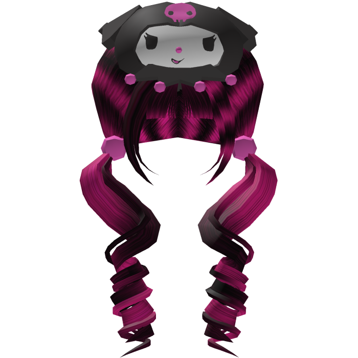 Black Pink Kuromi Pigtail Hair