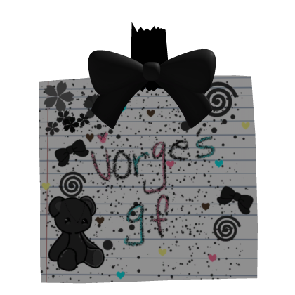 jorges girl stick note w bow