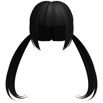 ♡ cute anime black pigtails