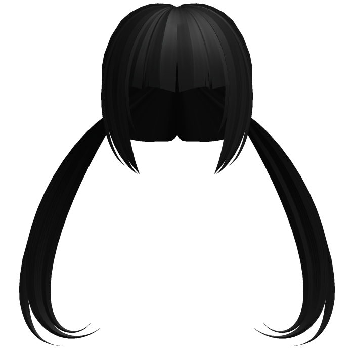 ♡ cute anime black pigtails