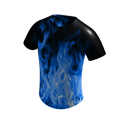 Cool Icy Blue Glowing Fire Gamer Flames T-Shirt thumbnail