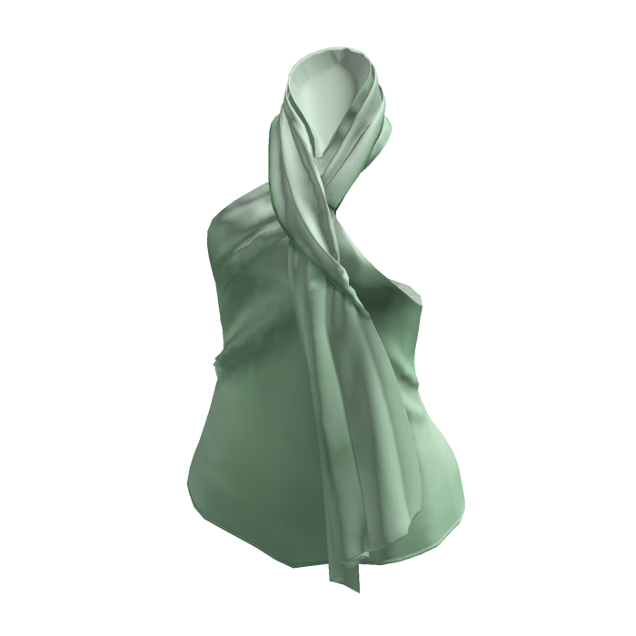 Draped Hijab Scarf Top (Sage Green)