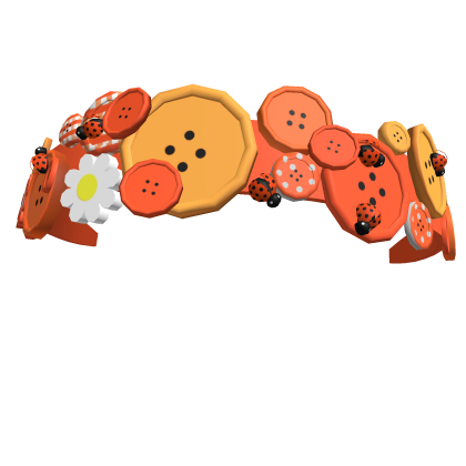 Gyaru button polka dot lady bug headband orange