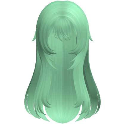 green soft wispy long shoujo girl hair