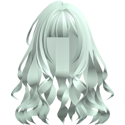 cute messy wispy long wavy hair mint green