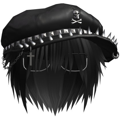 Vkei Emo Black Messy Hair /w Spiky Hat