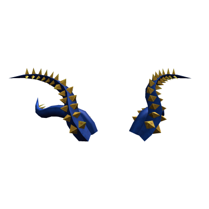 Blue & Gold Spiked Horns 