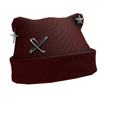 Y2K Star Pin Beanie - Red