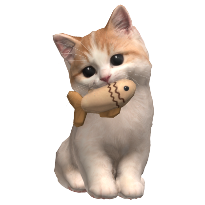 Cute Cat w/ a Fish Toy
