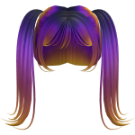 long cute curled pigtails in sunset