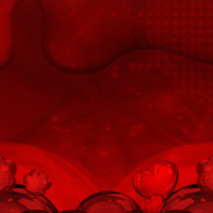 Cute Valentines Red Kawaii Heart Bubble Background