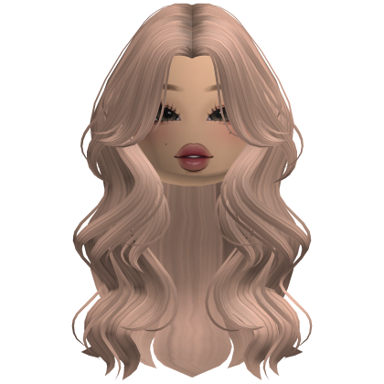 Long Wispy Milktea Waves With Cute Makeup Roblox item