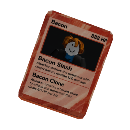 Bacon trading card code: baconfamilys3 Roblox item