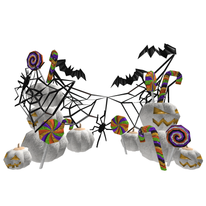 White Halloween Pumpkin Black Bat Spider Web Candy