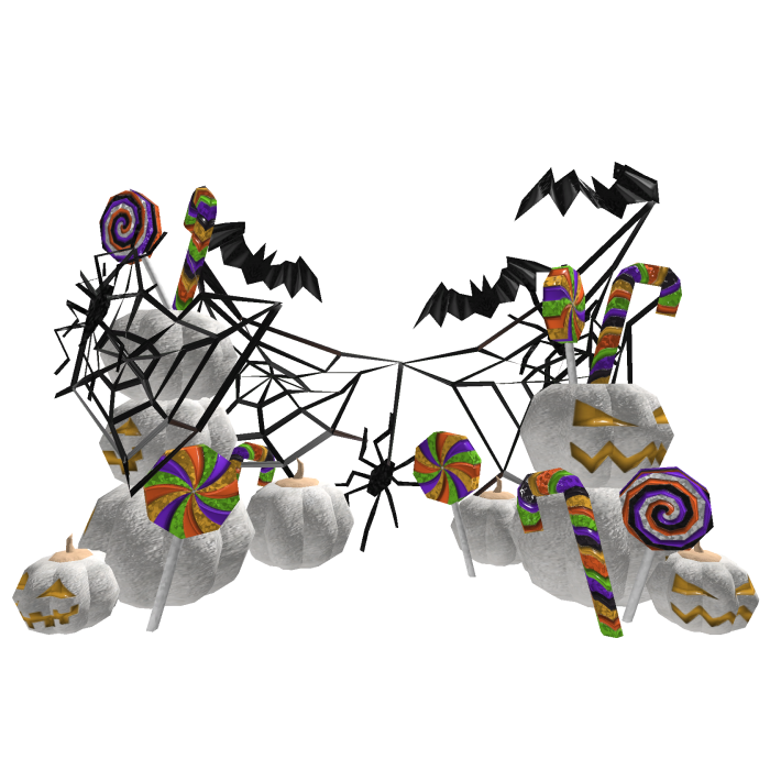 White Halloween Pumpkin Black Bat Spider Web Candy
