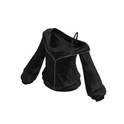 Off Shoulder Oversized Hoodie Black