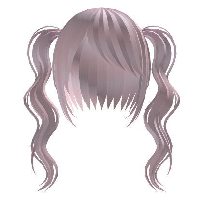 long curled emo pigtails pink