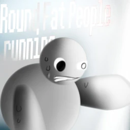 Round people running icon