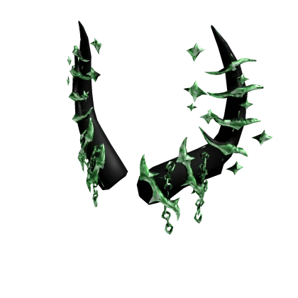Spectral Green Gradient Spiked Horns Roblox item render