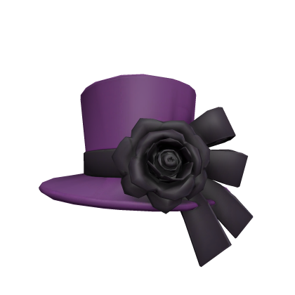 purple black flower rose mini top hat 