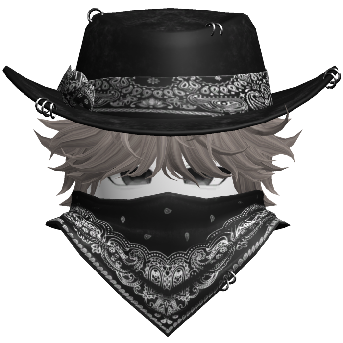 Gothic Cowboy Bandit w/ Neckscarf & Cowboy Hat