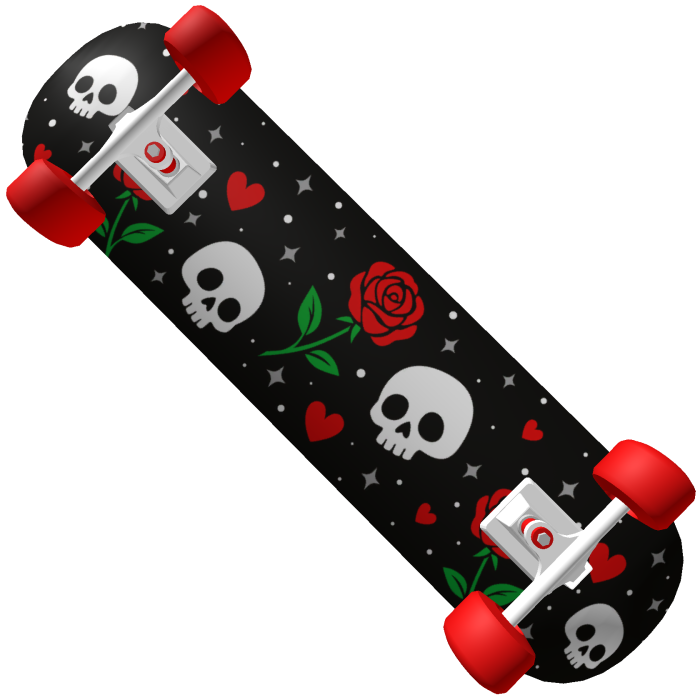 Skull Rose Skateboard - Gothic Y2K Skate Deck