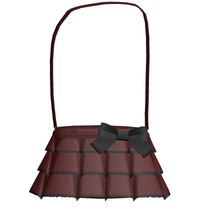 ♡ : cute pleated ruffle shoulder bag ୨୧ red black Roblox item