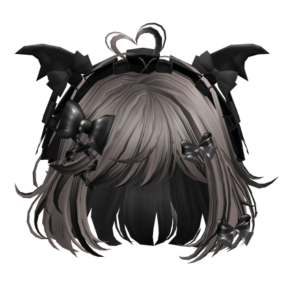 Goth Bob w/Maid Headband (Ash&Black)