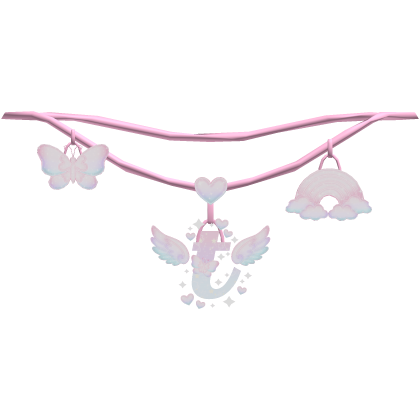 Cute Pink Kawaii Rainbow 1.0 initial T Necklace Roblox item