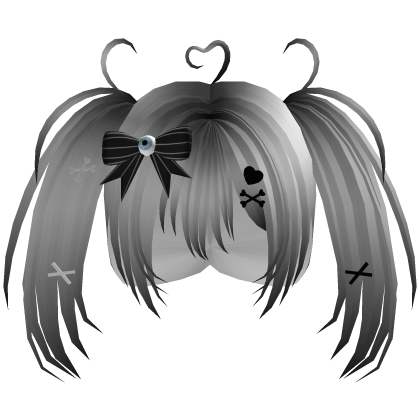 Grey Halloween Pigtails Roblox item