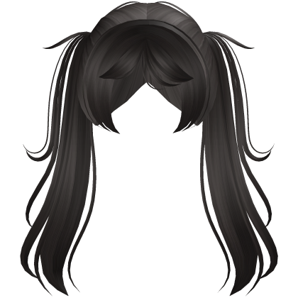  ♡ long pretty anime twintails : dark brown Roblox item