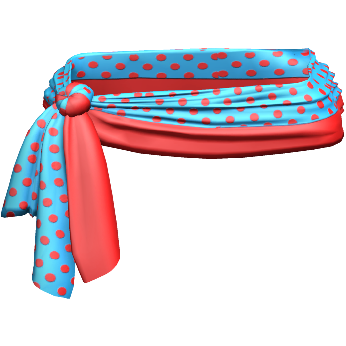 Red & Blue Polkadot Waist Sarong 2000s 