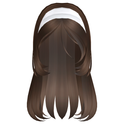 Cute Brown Soft Layered Hair with Headband Roblox item