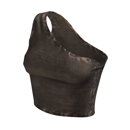 Y2K ☆ syaa denim brown assymetrical tank top thumbnail