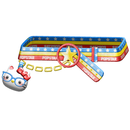 Amekaji Gyaru Kidcore Harajuku Kitty Belt Red Blue