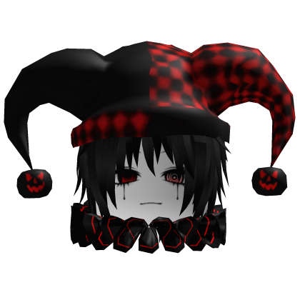 Halloween Vkei Jester with Black Hair & Red Bells