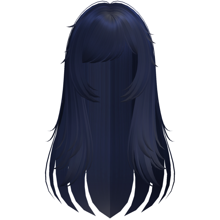 Long Blue Wispy Messy Hair
