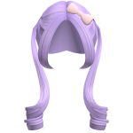 Cute Purples W Bows Curly Pigtails