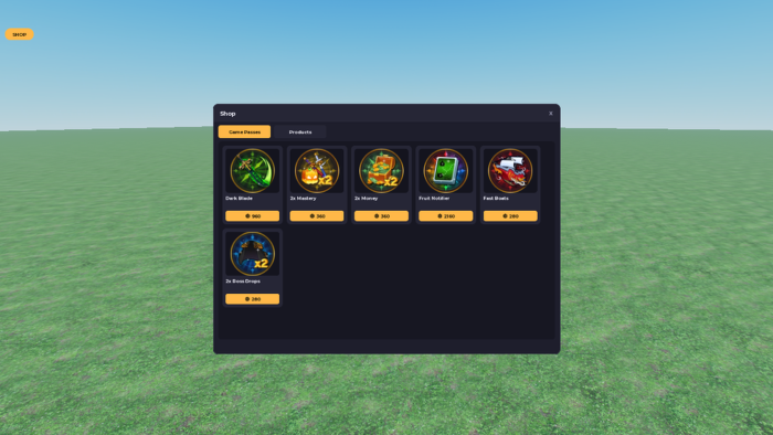 Gamepass & Dev Product Shop preview 2