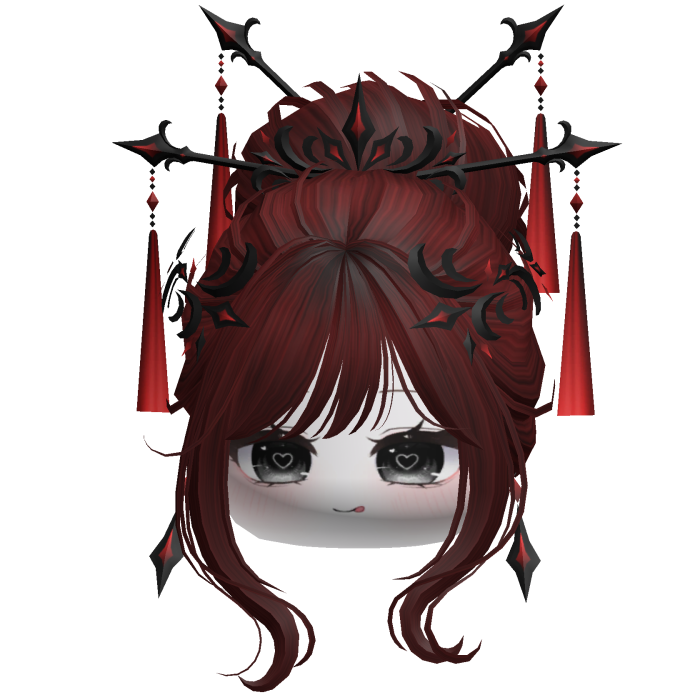 Elegant Traditional Empress Bun (Dark Red)