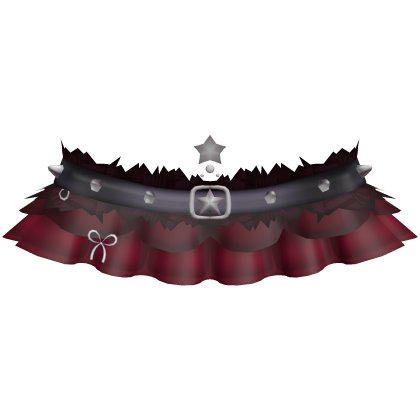 Gothic Hallowen Skull Spike Red Skirt