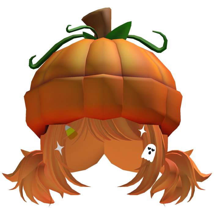 Halloween Pumpkin Hat w/ Cute Pigtails (Orange)